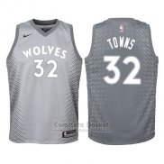 Camiseta Nino Minnesota Timberwolves Karl Anthony Towns Ciudad #32 2017-18 Gris
