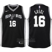 Camiseta Nino San Antonio Spurs Pau Gasol Icon #16 2017-18 Negro