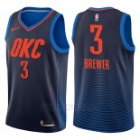 Camiseta Oklahoma City Thunder Corey Brewer #3 Statement 2017-18 Azul