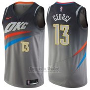 Camiseta Oklahoma City Thunder George Ciudad #13 2017-18 Gris