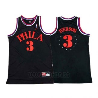 Camiseta Philadelphia 76ers Allen Iverson #3 Retro 1964 Negro