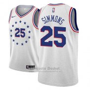 Camiseta Philadelphia 76ers Ben Simmons #25 Earned 2018-19 Gris