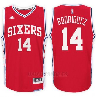 Camiseta Philadelphia 76ers Sergio Rodriguez #14 Rojo