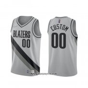Camiseta Portland Trail Blazers Personalizada Earned 2020-21 Gris