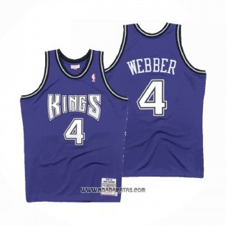 Camiseta Sacramento Kings Chris Webber #4 Mitchell & Ness 1998-99 Negro