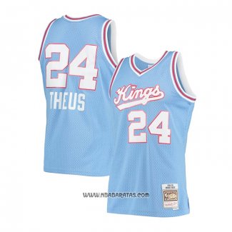 Camiseta Sacramento Kings Reggie Theus #24 Hardwood Classics 1985-86 Azul