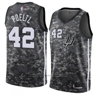 Camiseta San Antonio Spurs Jakob Poeltl #42 Ciudad 2018 Gris