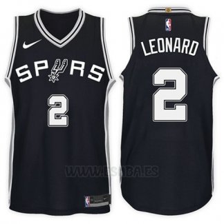 Camiseta San Antonio Spurs Kawhi Leonard #2 2017-18 Negro