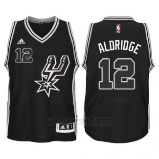 Camiseta San Antonio Spurs LaMarcus Aldridge #12 Negro