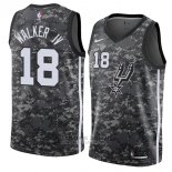 Camiseta San Antonio Spurs Lonnie Walker IV Ciudad #18 2017-18 Negro