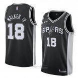 Camiseta San Antonio Spurs Lonnie Walker IV Icon #18 2017-18 Negro