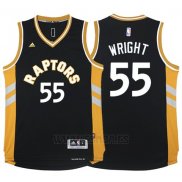 Camiseta Toronto Raptors Delon Wright #55 Negro Oro