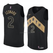 Camiseta Toronto Raptors Kawhi Leonard #2 Ciudad 2018 Negro