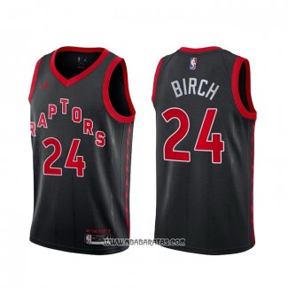 Camiseta Toronto Raptors Khem Birch #24 Statement 2020-21 Negro