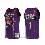 Camiseta Toronto Raptors Tracy Mcgrady #1 Mitchell & Ness 1998-99 Violeta