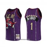 Camiseta Toronto Raptors Tracy Mcgrady #1 Mitchell & Ness 1998-99 Violeta