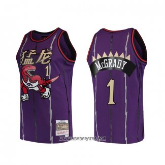 Camiseta Toronto Raptors Tracy Mcgrady #1 Mitchell & Ness 1998-99 Violeta