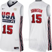 Camiseta USA 1992 Magic Johnson #15 Blanco