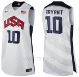 Camiseta USA 2012 Kobe Bryant #10 Blanco