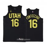Camiseta Utah Jazz Simone Fontecchio #16 Statement 2022-23 Negro