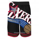 Pantalone Philadelphia 76ers Mitchell & Ness Big Face Negro