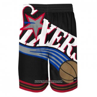 Pantalone Philadelphia 76ers Mitchell & Ness Big Face Negro