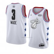 Camiseta All Star 2019 Miami Heat Dwyane Wade #3 Blanco