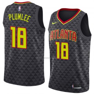 Camiseta Atlanta Hawks Miles Plumlee #18 Icon 2018-19 Negro