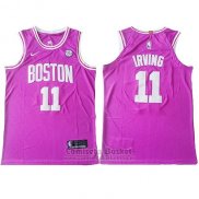 Camiseta Boston Celtics Kyrie Irving #11 Autentico Rosa