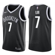 Camiseta Brooklyn Nets Jeremy Lin #7 Icon 2017-18 Negro