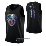 Camiseta Brooklyn Nets Kyrie Irving #11 Iridescent Logo Negro