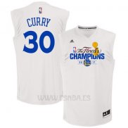 Camiseta Campeon Final Golden State Warriors Stephen Curry #30 2017 Blanco
