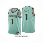 Camiseta Charlotte Hornets Lonzo Ball #1 Ciudad 2024-25 Verde