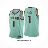 Camiseta Charlotte Hornets Lonzo Ball #1 Ciudad 2024-25 Verde
