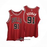 Camiseta Chicago Bulls Dennis Rodman #91 Icon Autentico Rojo