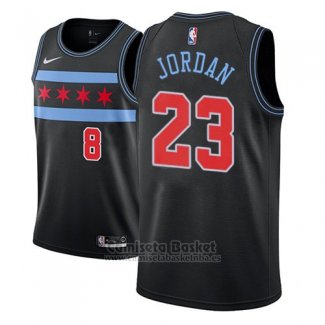 Camiseta Chicago Bulls Michael Jordan #23 Ciudad 2018-19 Negro