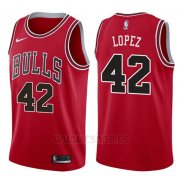 Camiseta Chicago Bulls Robin Lopez #42 Icon 2017-18 Rojo