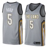 Camiseta Cleveland Cavaliers Rodney Hood #5 Ciudad 2018 Gris