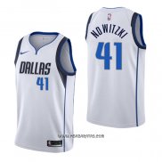 Camiseta Dallas Mavericks Dirk Nowitzki #41 Association Blanco