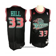 Camiseta Detroit Pistons Grant Hill #33 Retro Negro