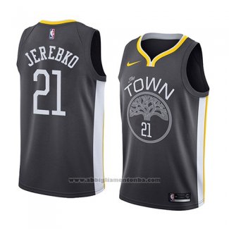 Camiseta Golden State Warriors Jonas Jerebko #21 Statement 2018 Negro