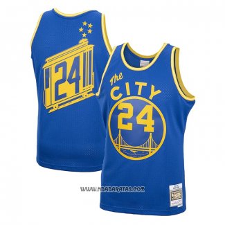 Camiseta Golden State Warriors Rick Barry #24 Mitchell & Ness 1966-67 Azul