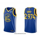 Camiseta Golden State Warriors Stephen Curry 2974th 3 Points Azul