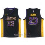 Camiseta Los Angeles Lakers Lebron James 2017-18 Negro