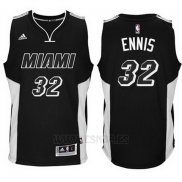 Camiseta Miami Heat James Ennis #32 Negro Blanco