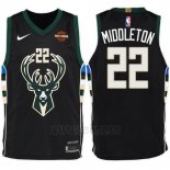 Camiseta Milwaukee Bucks Khris Middleton #22 Statement Harley 2017-18 Negro