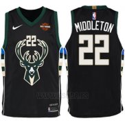 Camiseta Milwaukee Bucks Khris Middleton #22 Statement Harley 2017-18 Negro