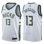 Camiseta Milwaukee Bucks Malcolm Brogdon #13 Swingman Association 2017-18 Blanco