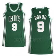 Camiseta Mujer Boston Celtics Rajon Rondo #9 Verde