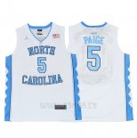 Camiseta NCAA North Carolina Tar Heels Marcus Paige #5 Blanco